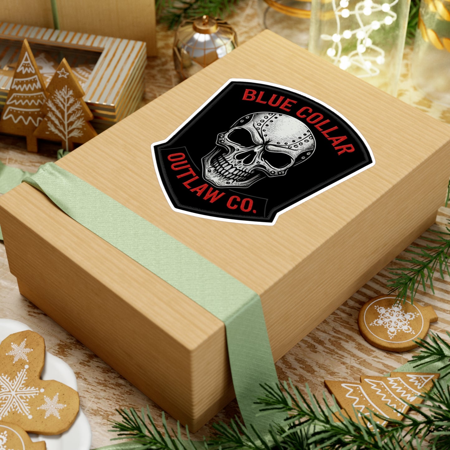Blue Collar Outlaw | Skull Sticker | Vinyl Kiss-Cut Sticker