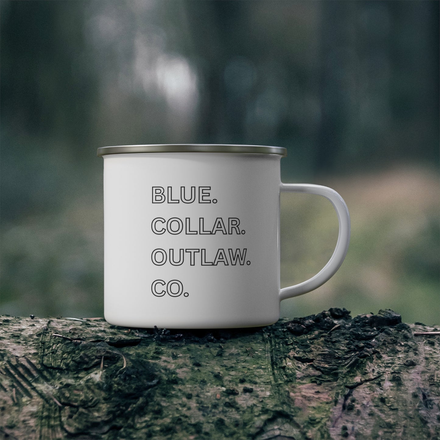 Blue Collar Outlaw | Vintage Blue Collar Outlaw Logo Enamel Camping Mug