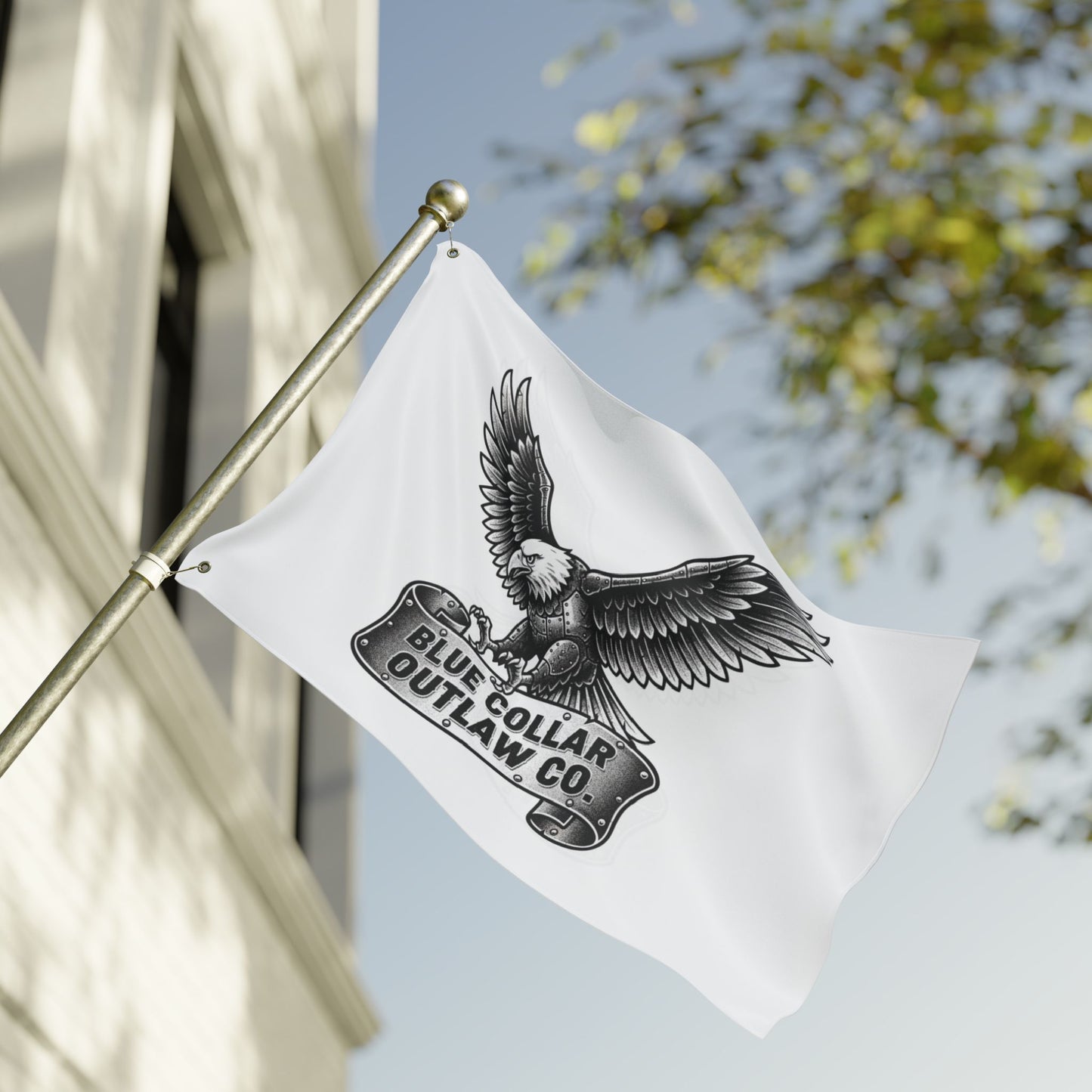 Blue Collar Outlaw | Blue Collar Eagle Flag | Double-Sided Garden Flag