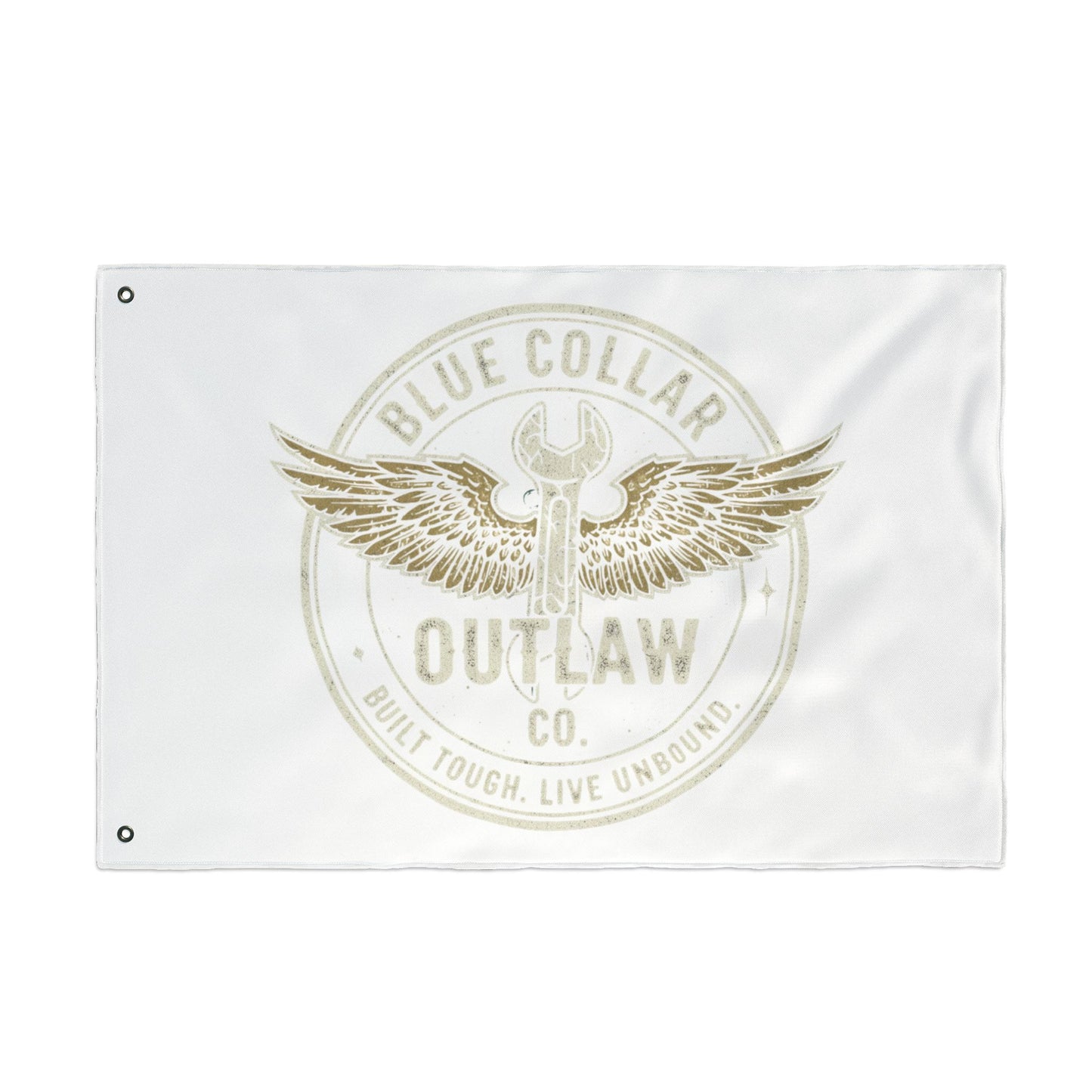 Blue Collar Outlaw | Wrench and Wings Flag | Double-Sided Garden Flag