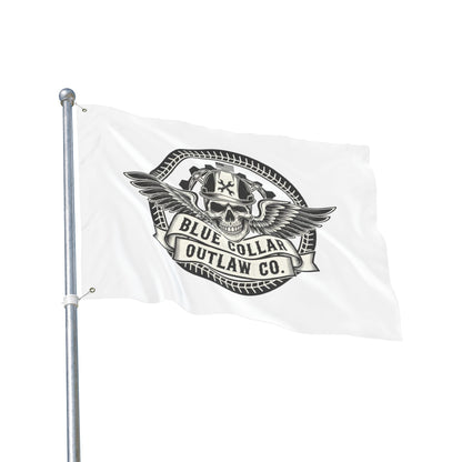 Blue Collar Outlaw | Skull and Wings Flag | Double-Sided Flag