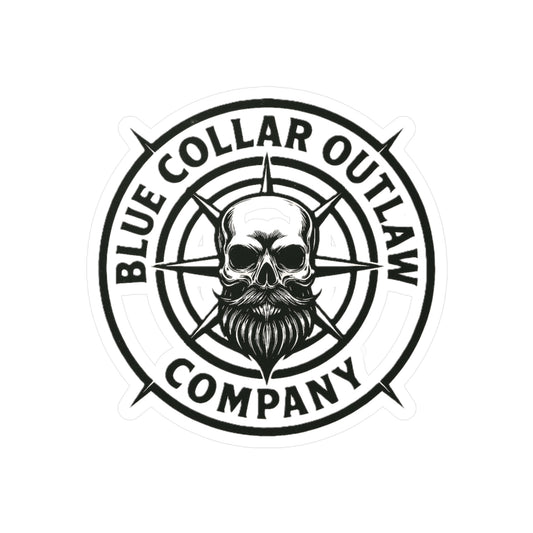 Blue Collar Outlaw | Skull Compass Logo Sticker | Vinyl Kiss-Cut Sticker
