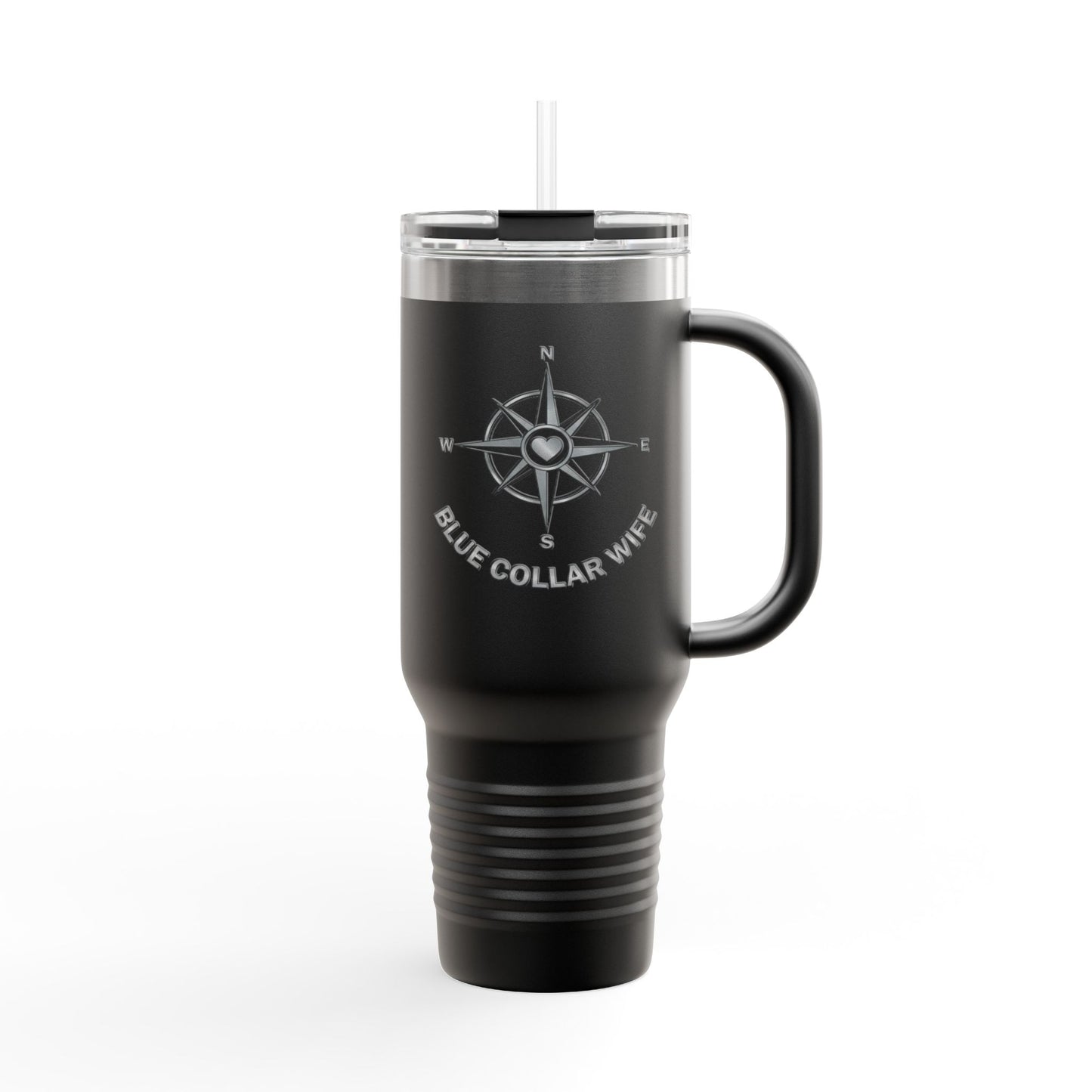 Blue Collar Outlaw | Compass Logo Blue Collar Wife Travel Mug | 40oz Insulated Tumbler