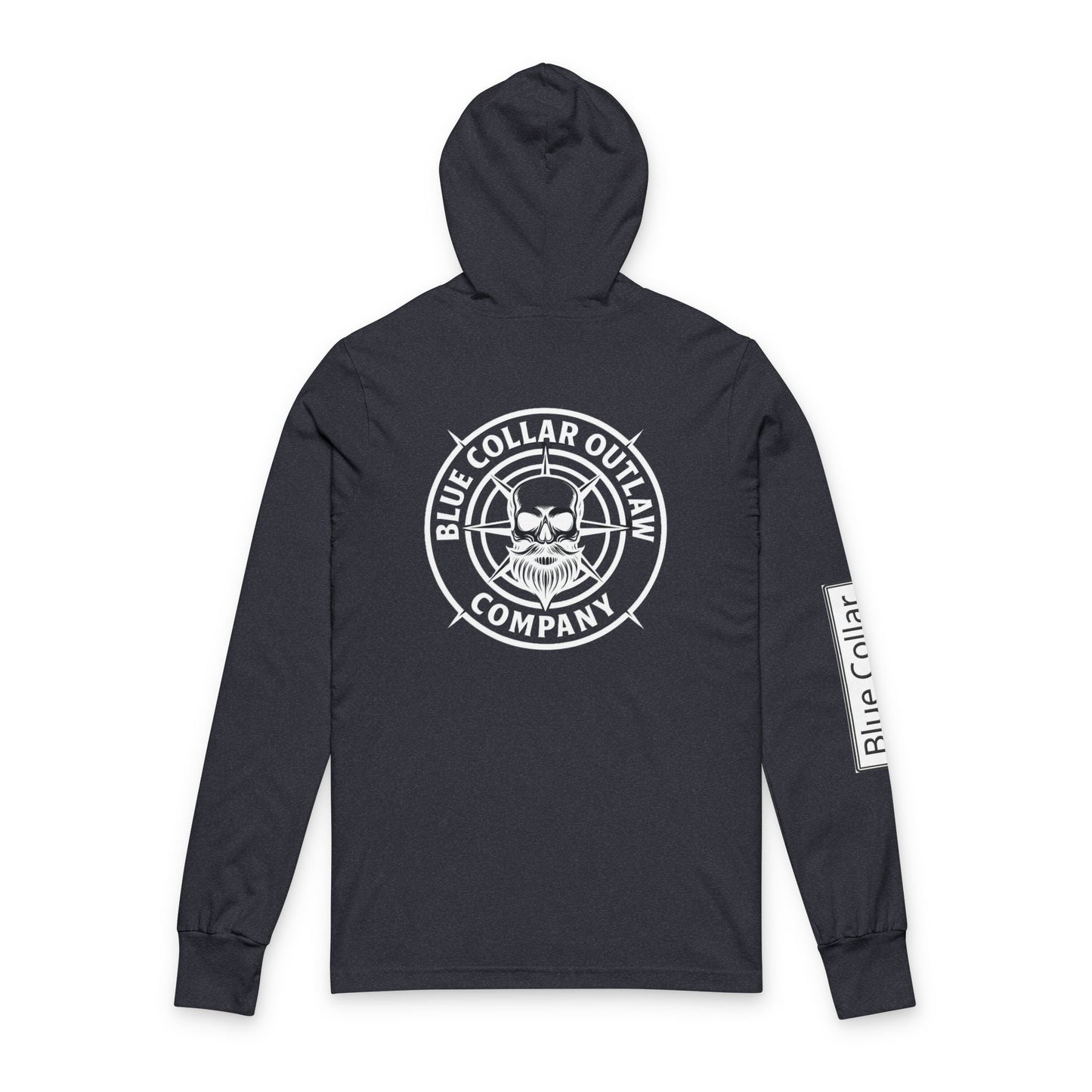 Blue Collar Outlaw | Skull Logo Long Sleeve Hooded Tee