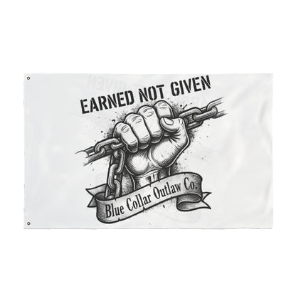 Blue Collar Outlaw | Earned Not Given Flag | Double-Sided Garden Flag