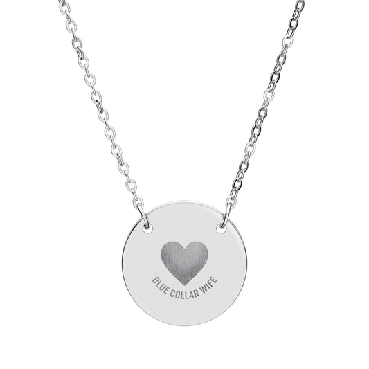 Blue Collar Outlaw | Engraved Heart Circle Necklace