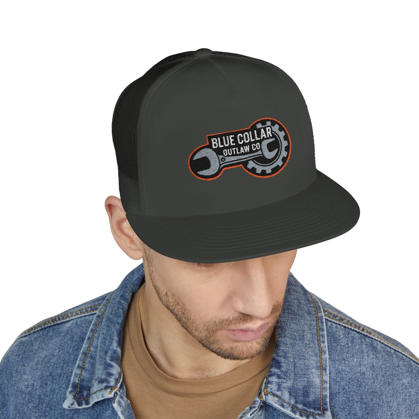 Blue Collar Outlaw | Wrench and Gear Trucker Cap