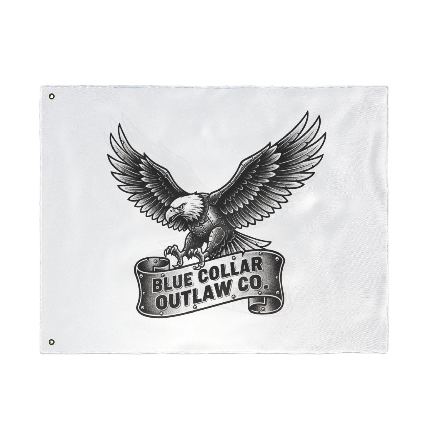 Blue Collar Outlaw | Blue Collar Eagle Flag | Double-Sided Garden Flag