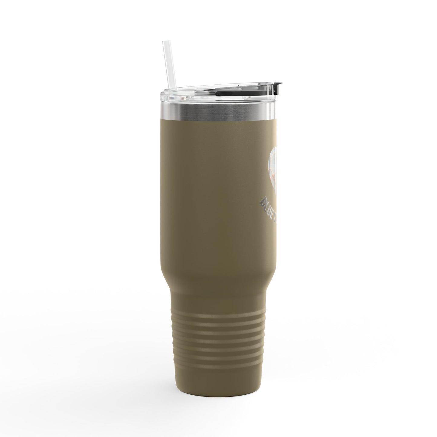 Blue Collar Outlaw | Blue Collar Wife Heart Design Travel Mug | 40oz Insulated Tumbler