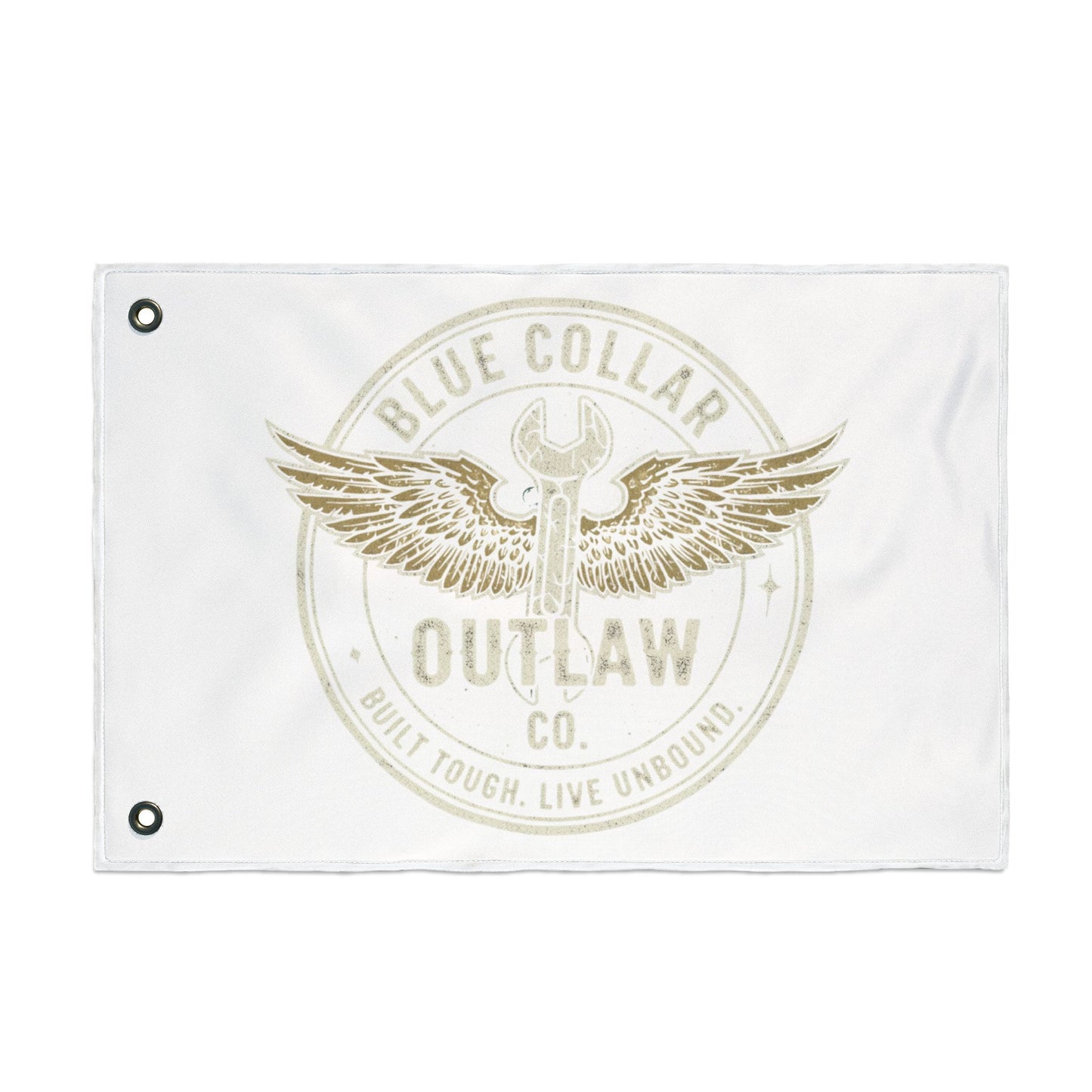 Blue Collar Outlaw | Wrench and Wings Flag | Double-Sided Garden Flag