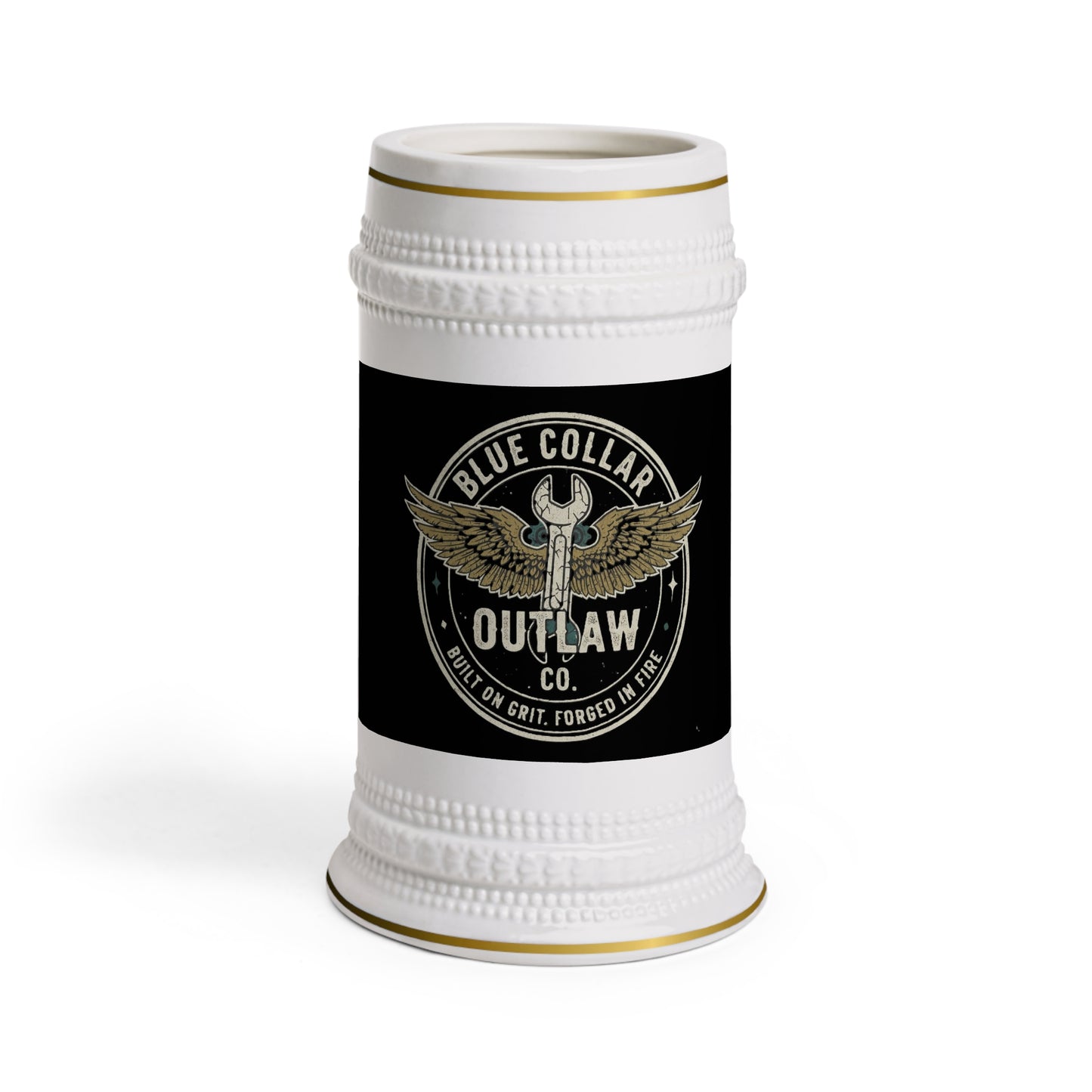 Blue Collar Outlaw | Vintage Emblem Beer Stein Mug