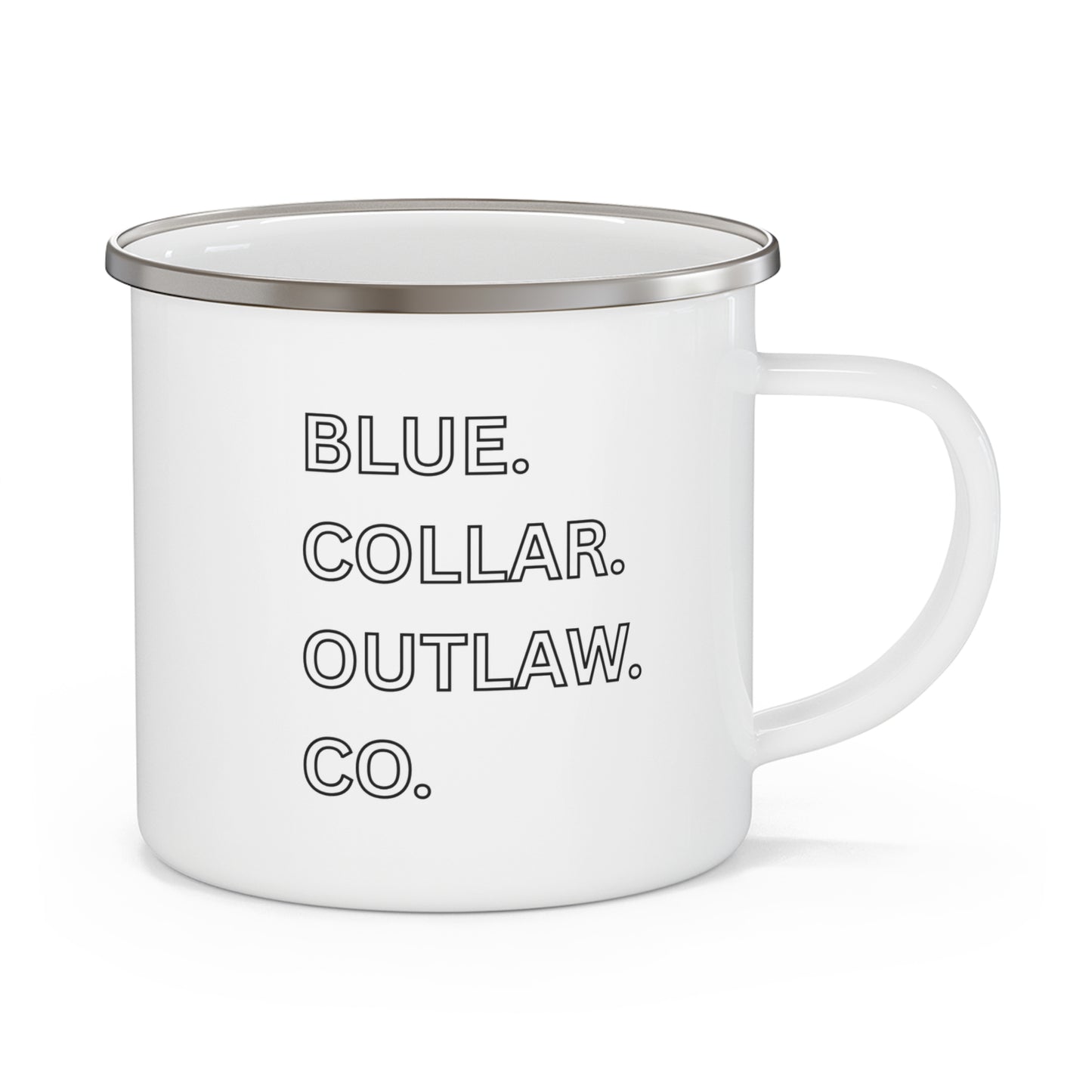 Blue Collar Outlaw | Vintage Blue Collar Outlaw Logo Enamel Camping Mug