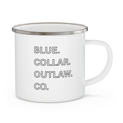 Blue Collar Outlaw | Vintage Blue Collar Outlaw Logo Enamel Camping Mug
