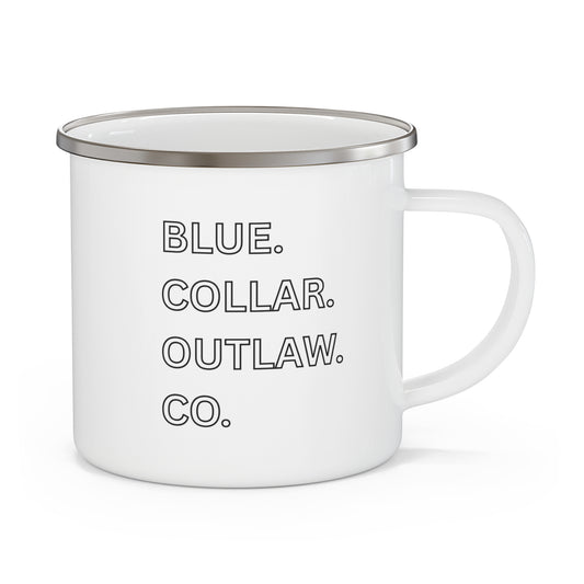 Blue Collar Outlaw | Vintage Blue Collar Outlaw Logo Enamel Camping Mug