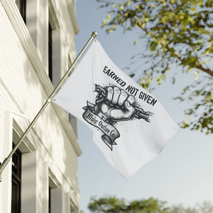 Blue Collar Outlaw | Earned Not Given Flag | Double-Sided Garden Flag