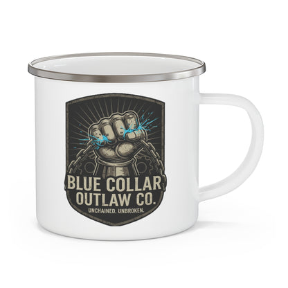 Blue Collar Outlaw | Lightning Fist Enamel Camping Mug