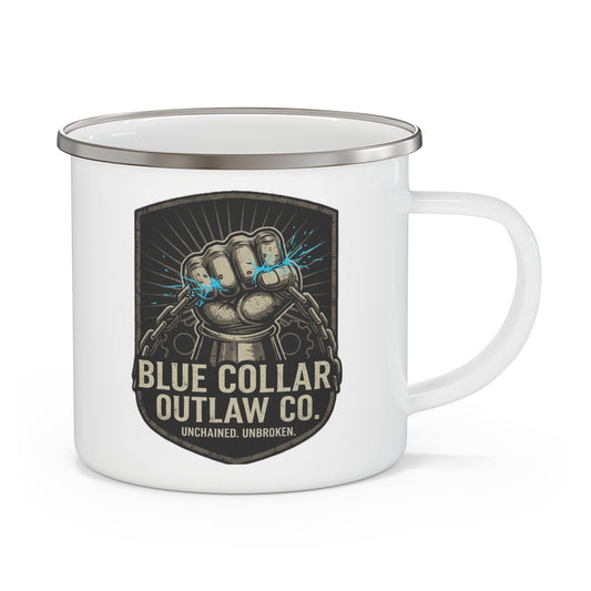 Blue Collar Outlaw | Lightning Fist Enamel Camping Mug