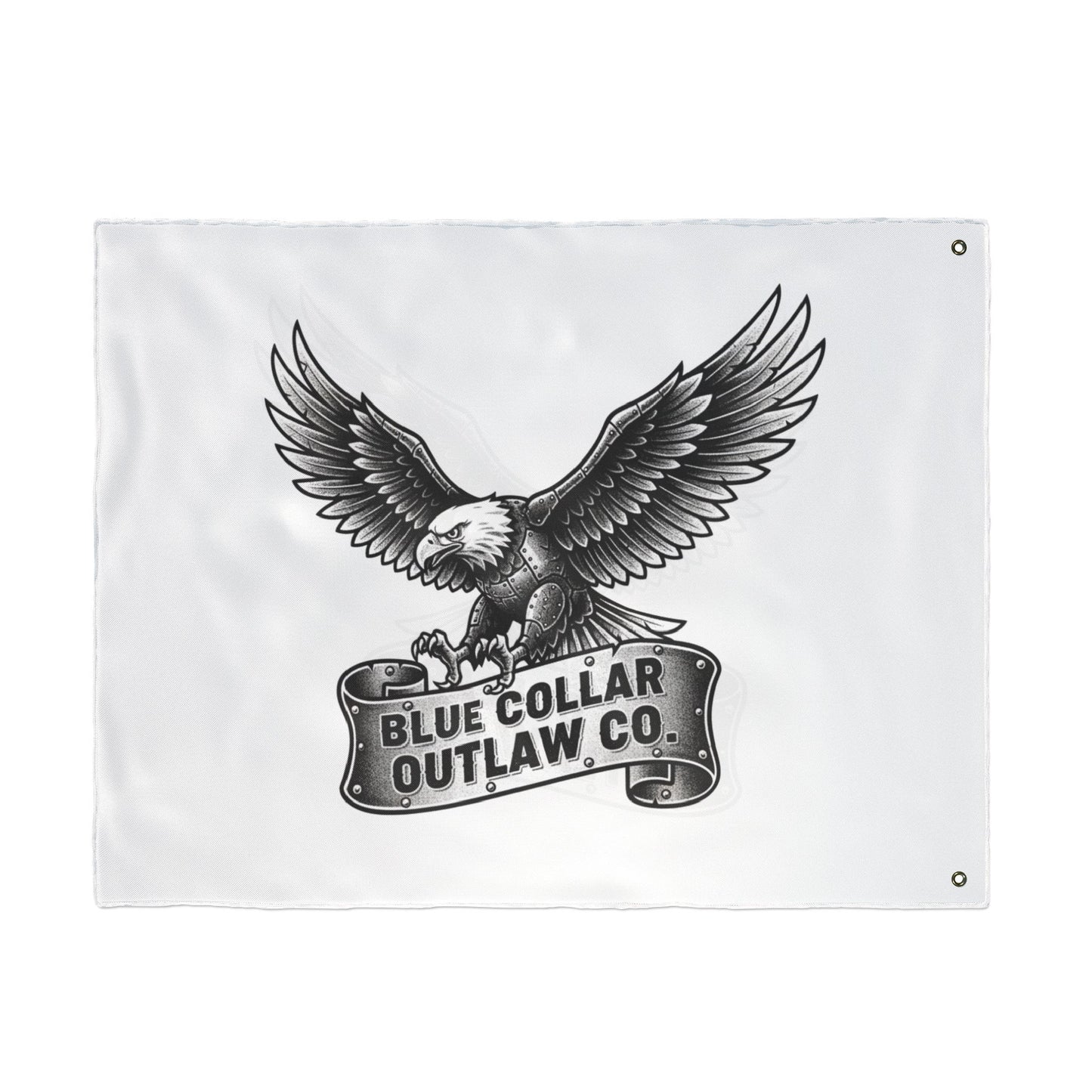 Blue Collar Outlaw | Blue Collar Eagle Flag | Double-Sided Garden Flag