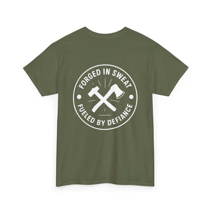Blue Collar Outlaw | Forged in Sweat - Axe & Hammer T-Shirt