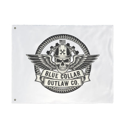 Blue Collar Outlaw | Skull and Wings Flag | Double-Sided Flag