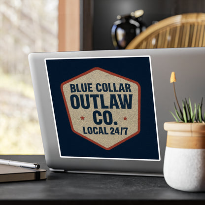 Blue Collar Outlaw | Local 24/7 Vinyl Sticker | Kiss-cut Vinyl