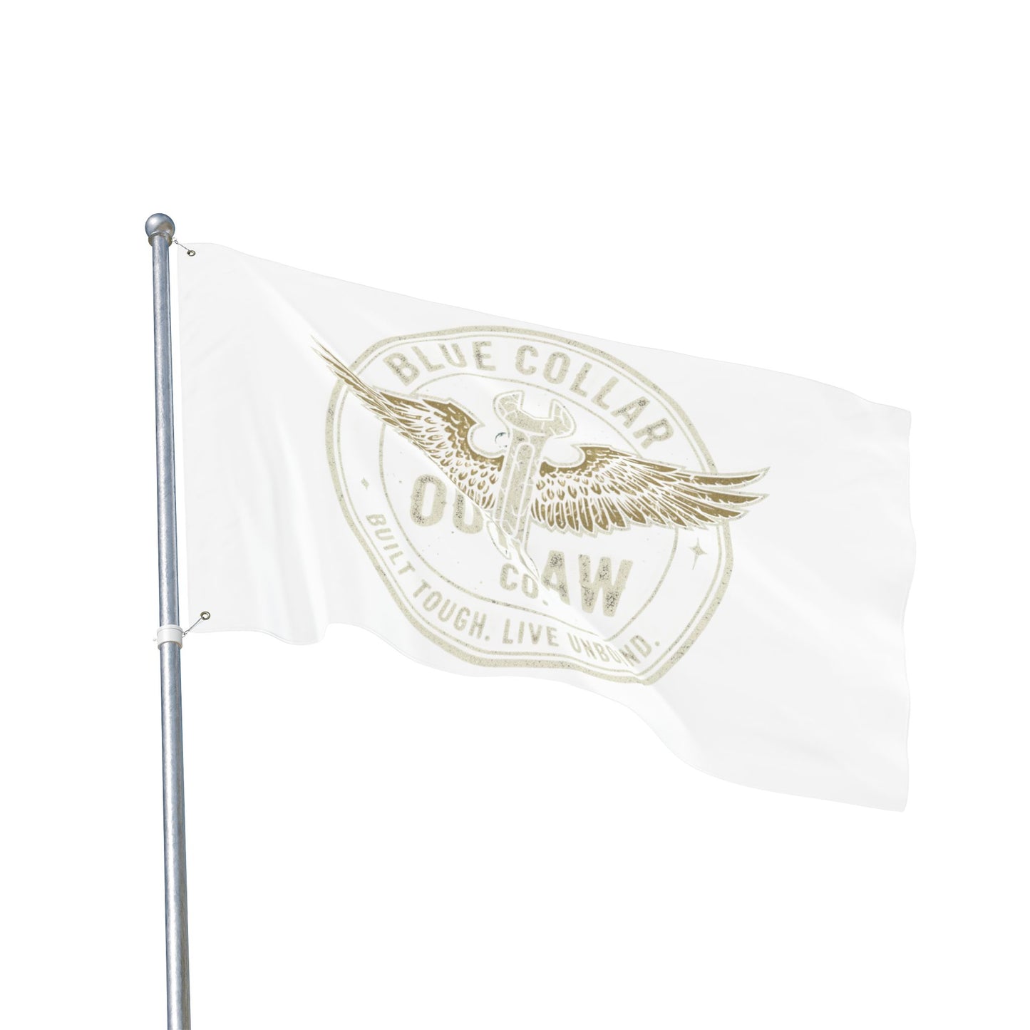 Blue Collar Outlaw | Wrench and Wings Flag | Double-Sided Garden Flag