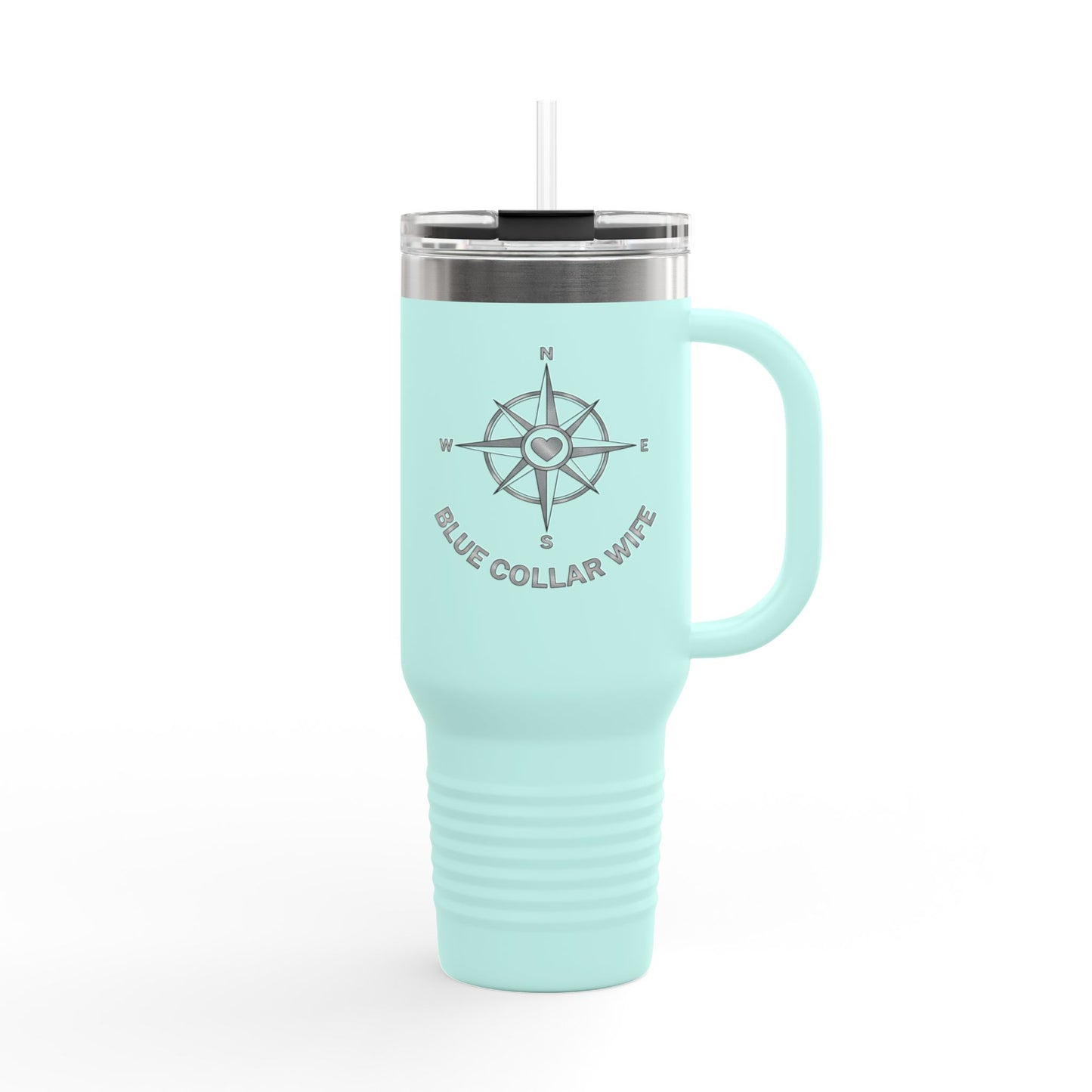 Blue Collar Outlaw | Compass Logo Blue Collar Wife Travel Mug | 40oz Insulated Tumbler