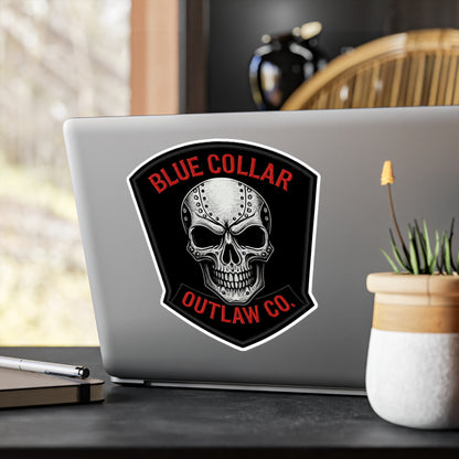 Blue Collar Outlaw | Skull Sticker | Vinyl Kiss-Cut Sticker