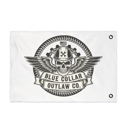 Blue Collar Outlaw | Skull and Wings Flag | Double-Sided Flag