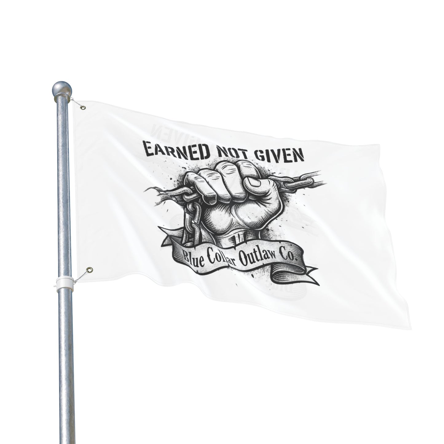Blue Collar Outlaw | Earned Not Given Flag | Double-Sided Garden Flag