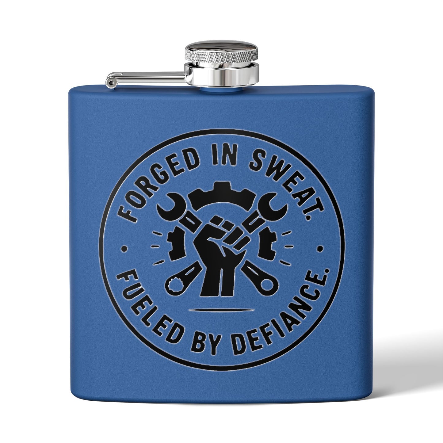 Blue Collar Outlaw | Forged in Sweat Fueled by Defiance Flask