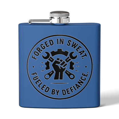 Blue Collar Outlaw | Forged in Sweat Fueled by Defiance Flask