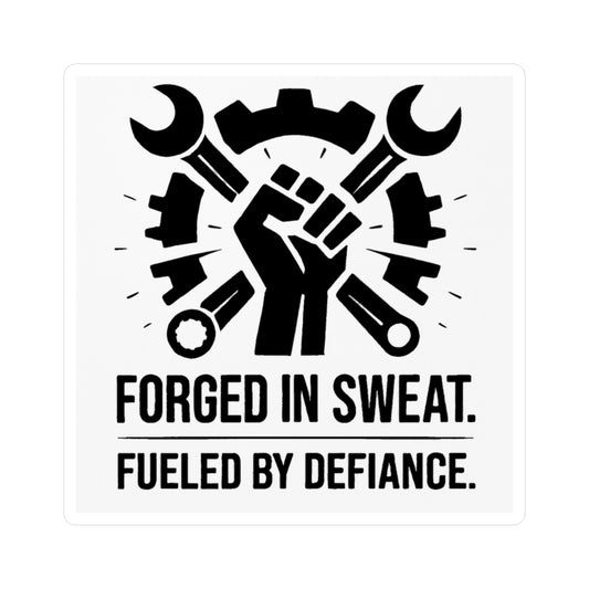 Blue Collar Outlaw | Forged in Sweat Fueled by Defiance Sticker | Vinyl Kiss-Cut