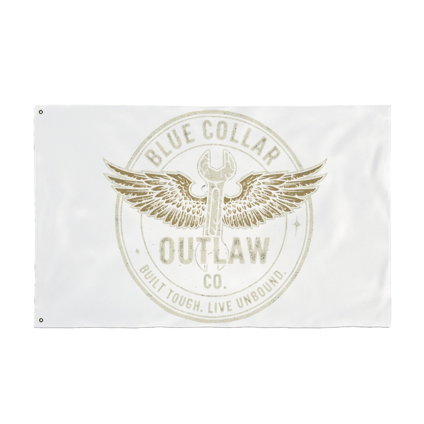 Blue Collar Outlaw | Wrench and Wings Flag | Double-Sided Garden Flag
