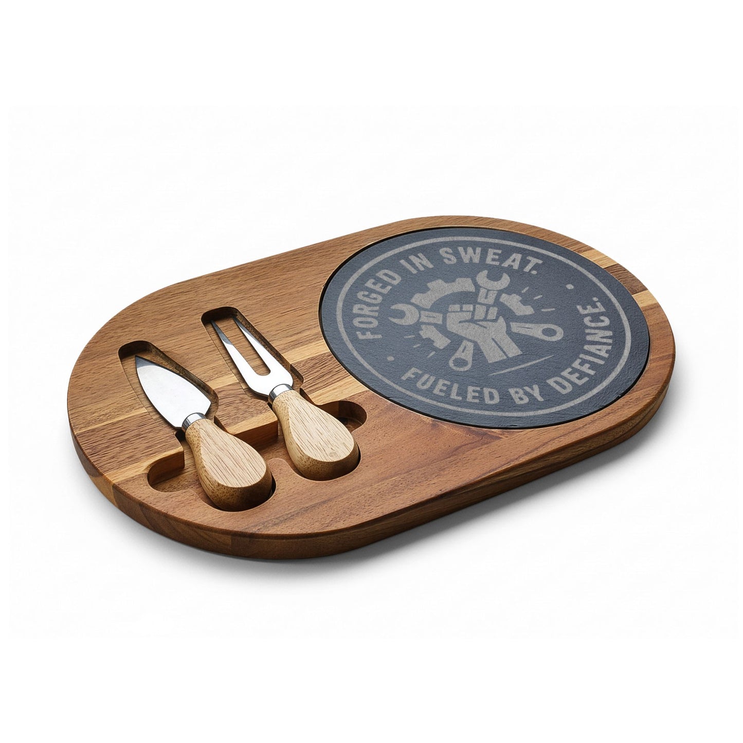 Blue Collar Outlaw | Forged in Sweat Fueled by Defiance Charcuterie Board