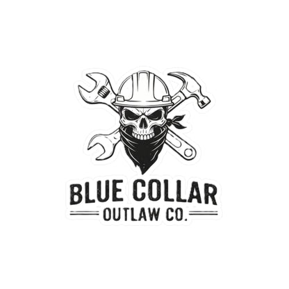 Blue Collar Outlaw | Skull Wrench logo Sticker | Kiss-Cut Vinyl Decal