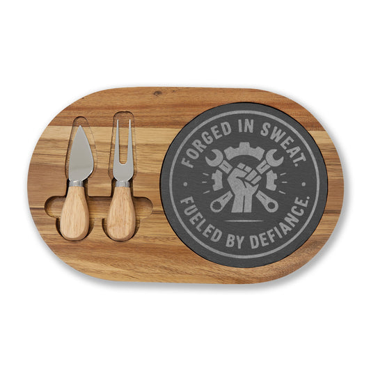 Blue Collar Outlaw | Forged in Sweat Fueled by Defiance Charcuterie Board