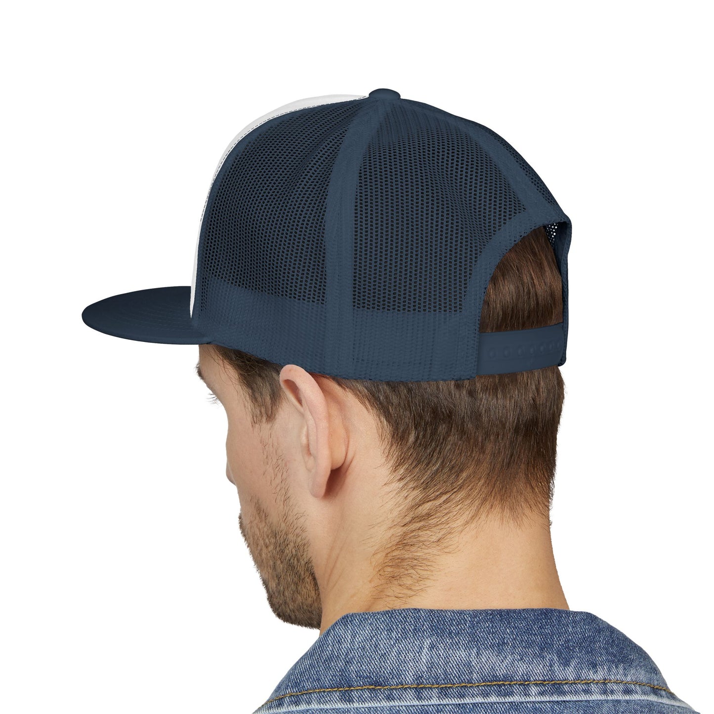 Blue Collar Outlaw | Skull Patch Trucker Cap | Embroidered 5-Panel Mesh Hat