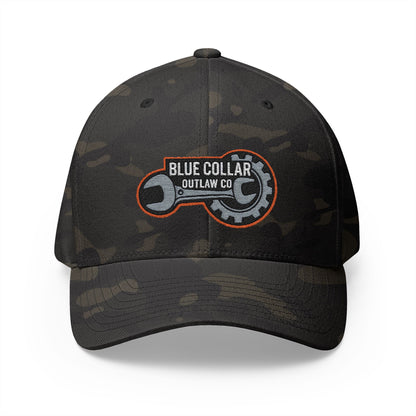 Blue Collar Outlaw | Embroidered Structured FlexFit Cap