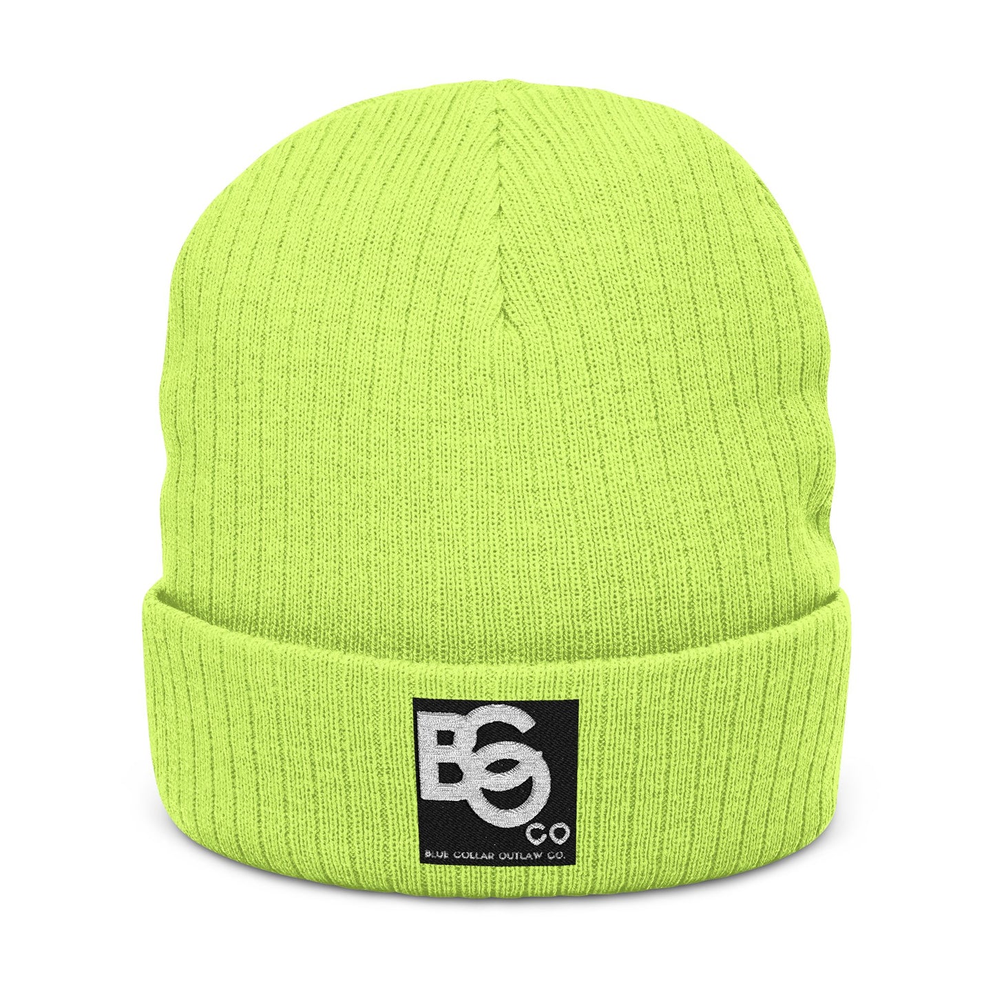 Blue Collar Outlaw | Blue Collar Patch Ribbed Knit Beanie
