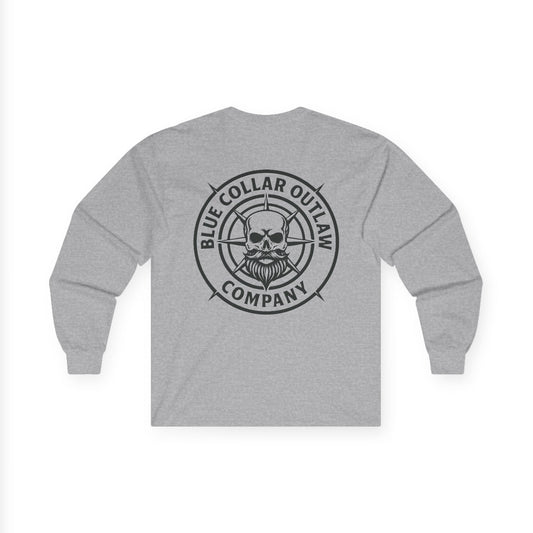 Blue Collar Outlaw | Skull & Compass Long Sleeve Tee