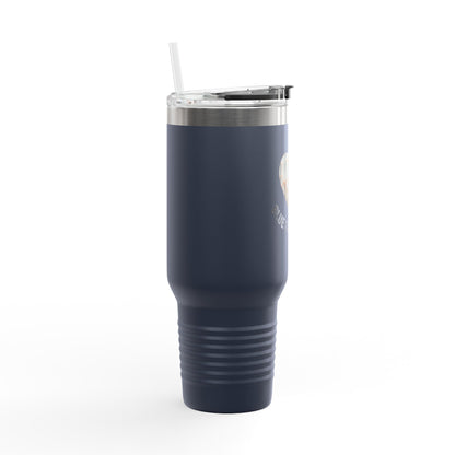 Blue Collar Outlaw | Blue Collar Wife Heart Design Travel Mug | 40oz Insulated Tumbler
