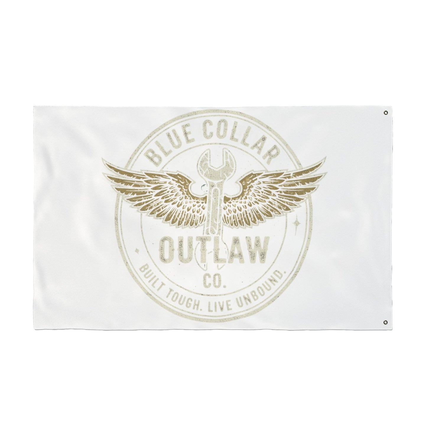 Blue Collar Outlaw | Wrench and Wings Flag | Double-Sided Garden Flag