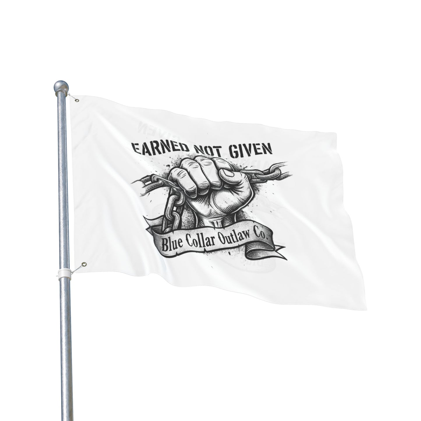 Blue Collar Outlaw | Earned Not Given Flag | Double-Sided Garden Flag