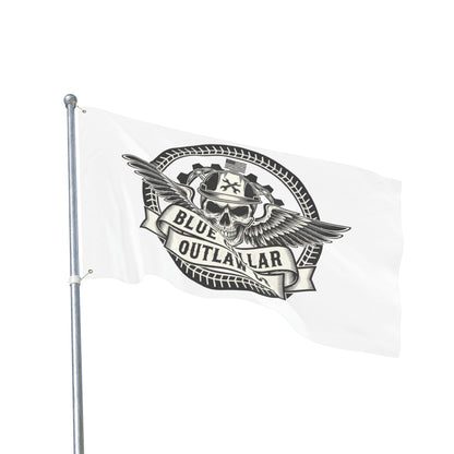 Blue Collar Outlaw | Skull and Wings Flag | Double-Sided Flag