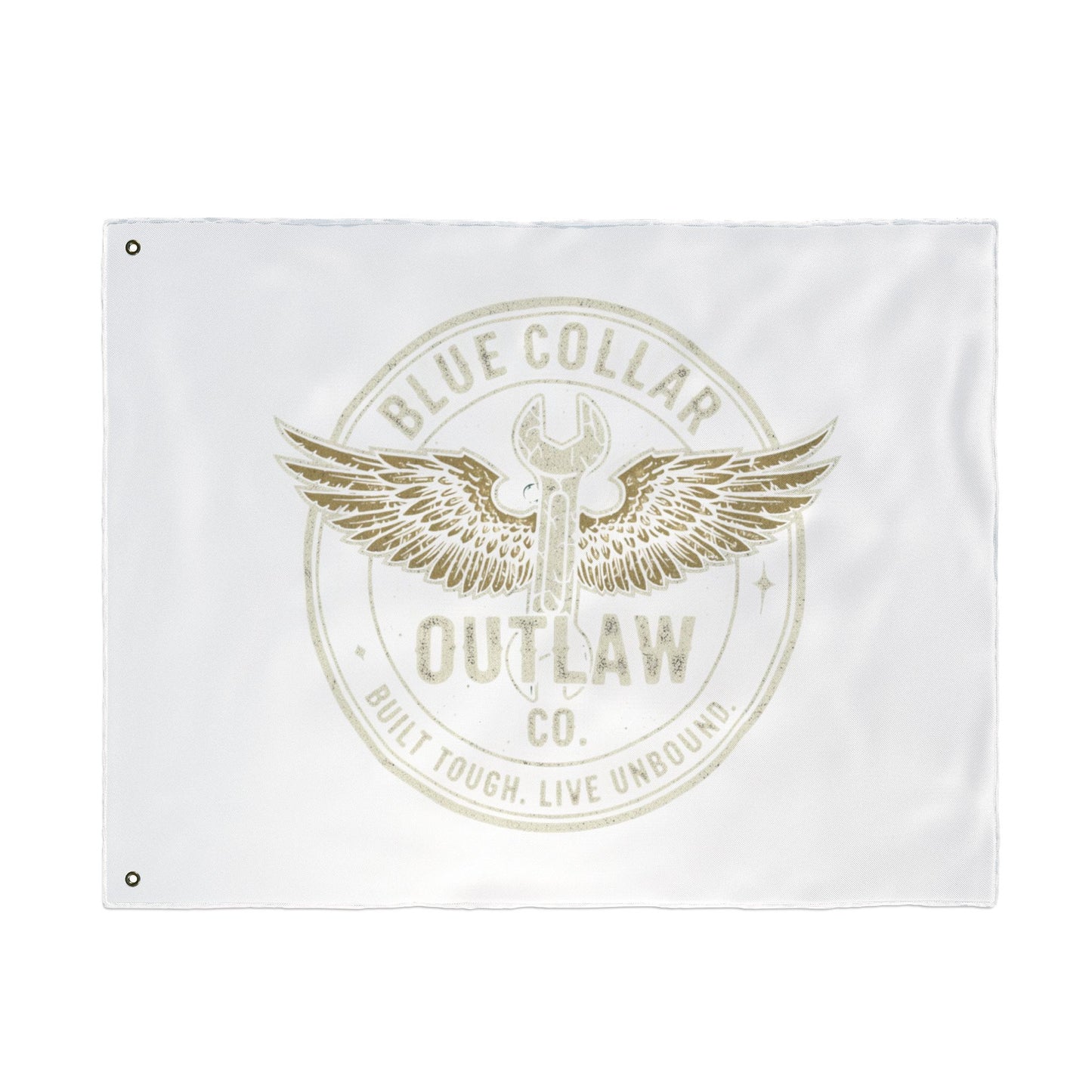 Blue Collar Outlaw | Wrench and Wings Flag | Double-Sided Garden Flag
