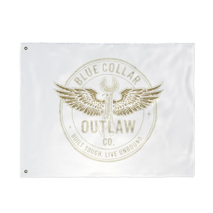 Blue Collar Outlaw | Wrench and Wings Flag | Double-Sided Garden Flag