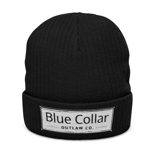 Blue Collar Outlaw | Blue Collar Patch Ribbed Knit Beanie