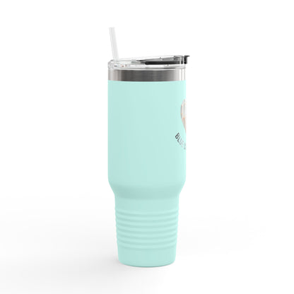 Blue Collar Outlaw | Blue Collar Wife Heart Design Travel Mug | 40oz Insulated Tumbler