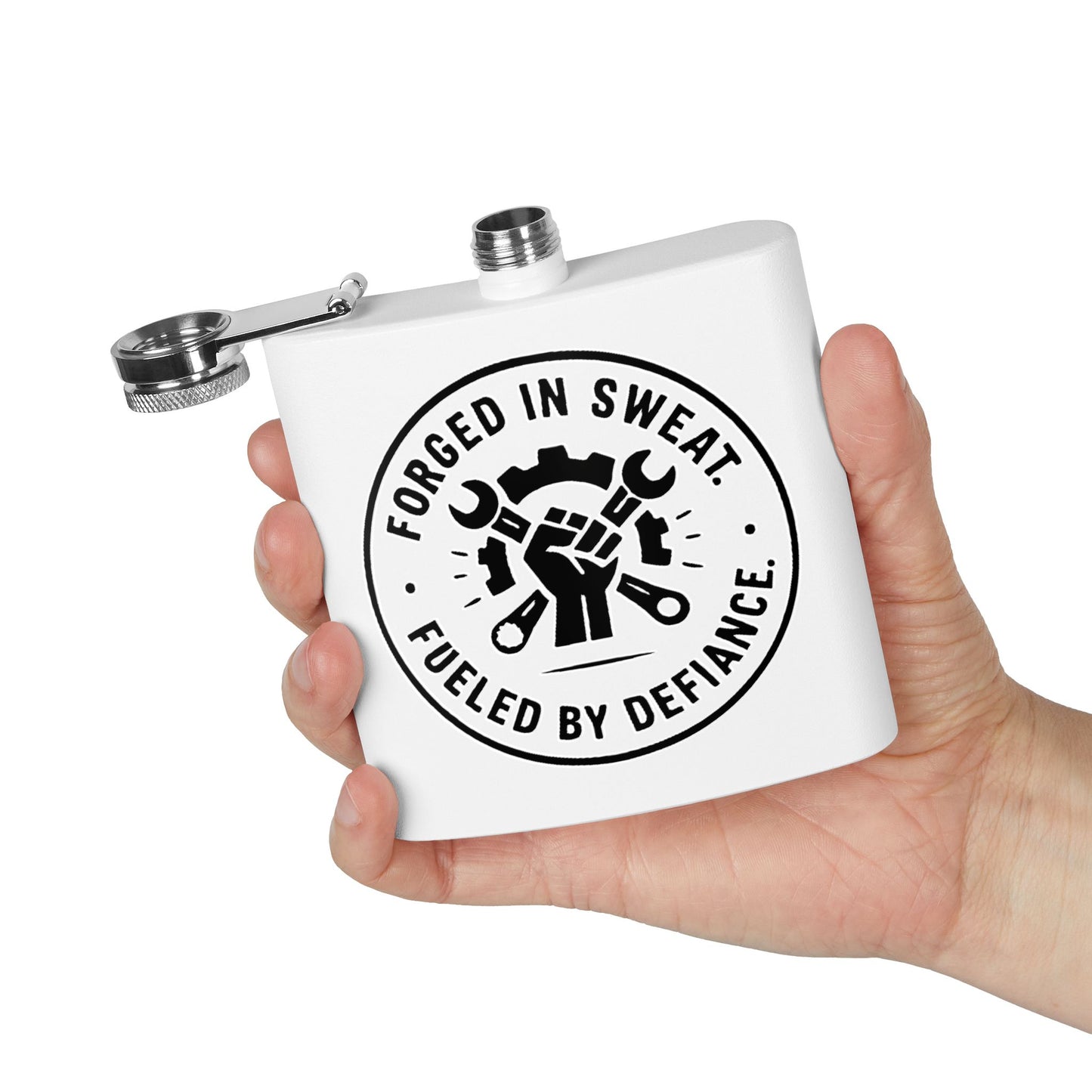 Blue Collar Outlaw | Forged in Sweat Fueled by Defiance Flask